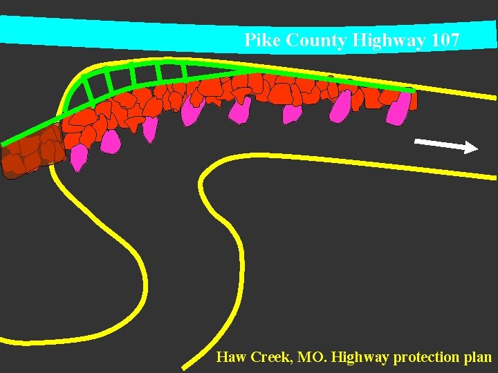 Pike County Highway 107 Haw Creek, MO. Highway protection plan 