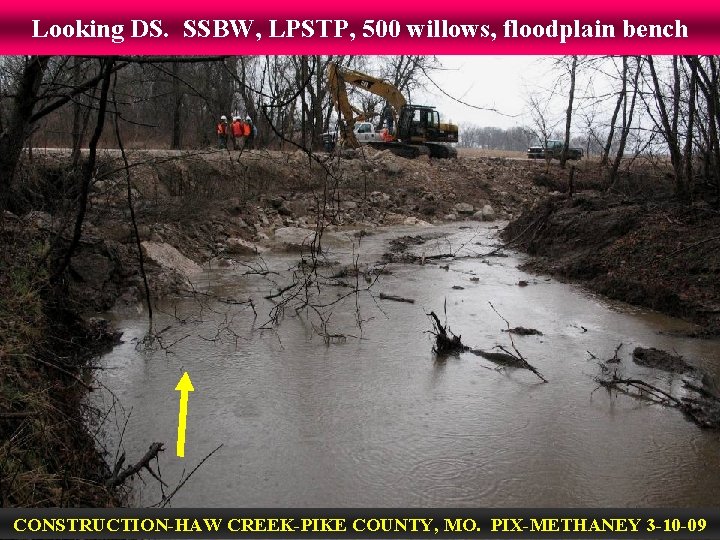 Looking DS. SSBW, LPSTP, 500 willows, floodplain bench CONSTRUCTION-HAW CREEK-PIKE COUNTY, MO. PIX-METHANEY 3