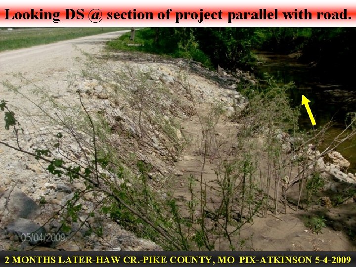 Looking DS @ section of project parallel with road. 2 MONTHS LATER-HAW CR. -PIKE