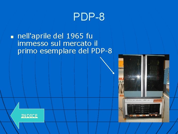 PDP-8 n nell'aprile del 1965 fu immesso sul mercato il primo esemplare del PDP-8