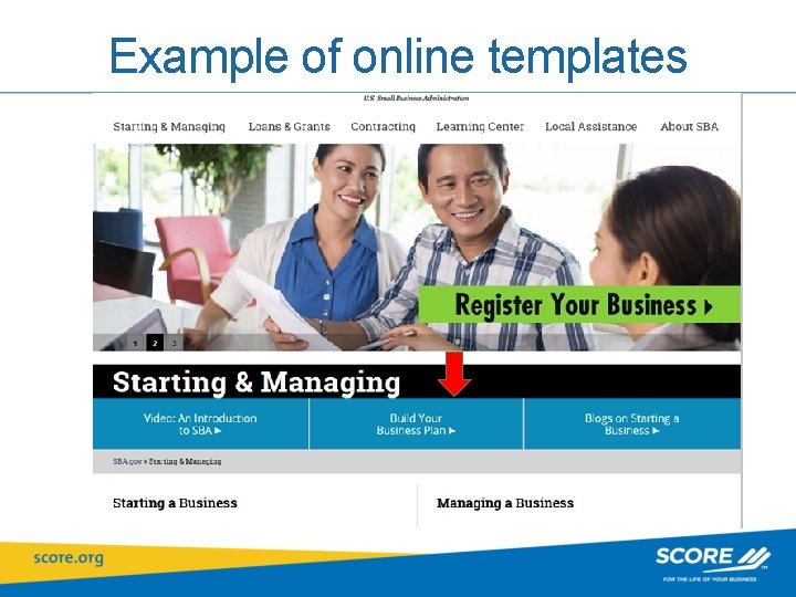 Example of online templates 
