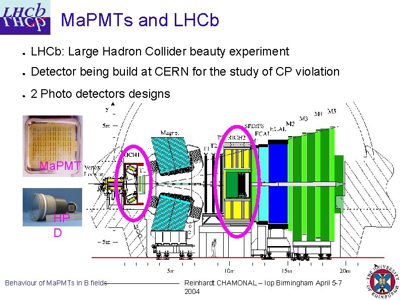 Ma. PMTs and LHCb ● LHCb: Large Hadron Collider beauty experiment ● Detector being