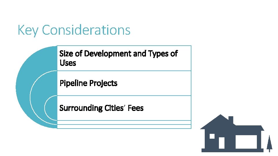 Key Considerations Size of Development and Types of Uses Pipeline Projects Surrounding Cities’ Fees