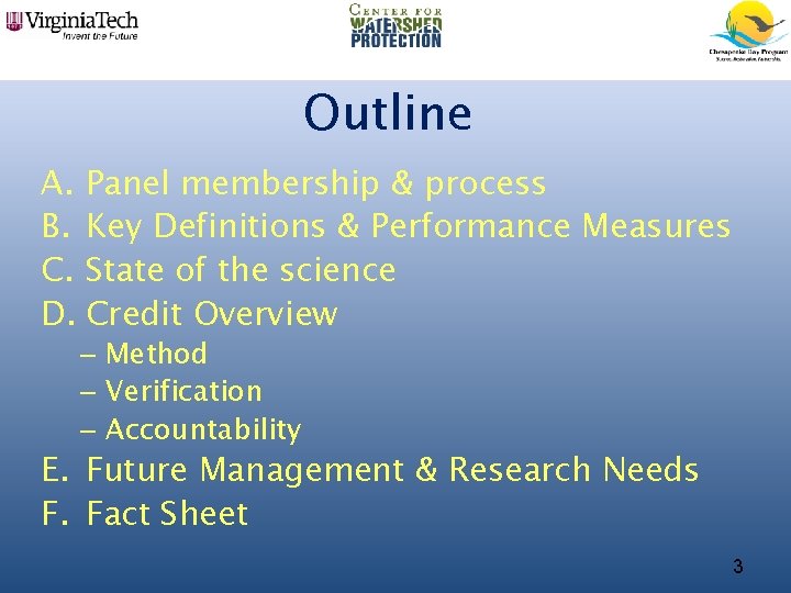 Outline A. Panel membership & process B. Key Definitions & Performance Measures C. State