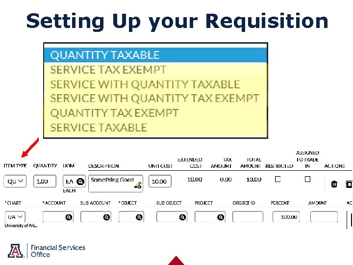 Setting Up your Requisition Wilma Wildcat 