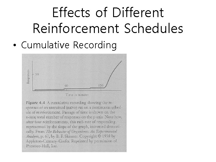 Effects of Different Reinforcement Schedules • Cumulative Recording 