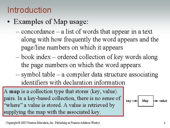 Introduction • Examples of Map usage: – concordance – a list of words that