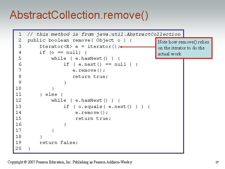 Abstract. Collection. remove() 1 2 3 4 5 6 7 8 9 10 11