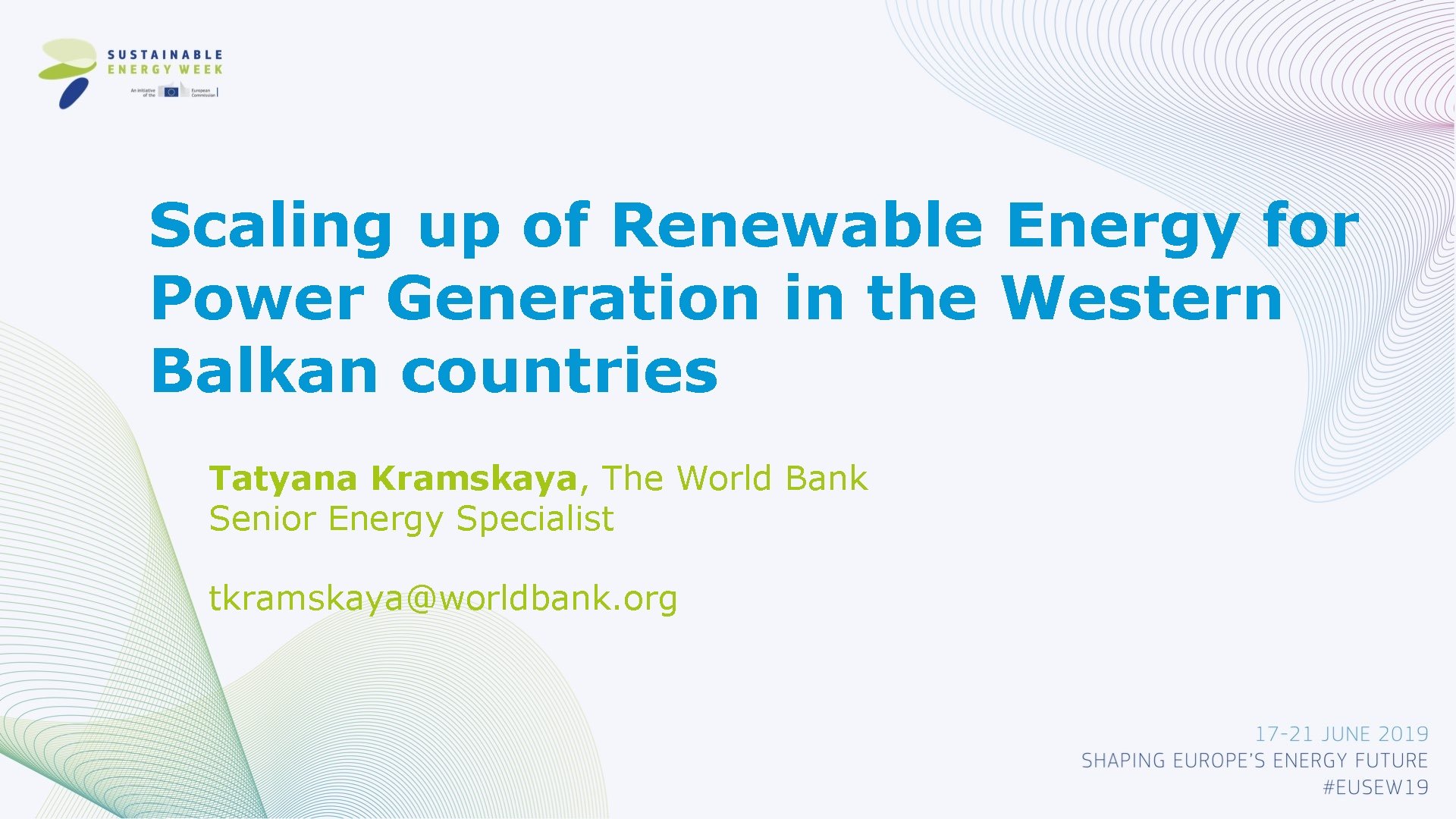 Scaling up of Renewable Energy for Power Generation in the Western Balkan countries Tatyana