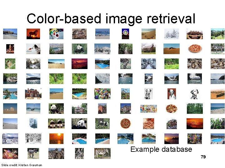 Color-based image retrieval Example database 79 Slide credit: Kristen Grauman 