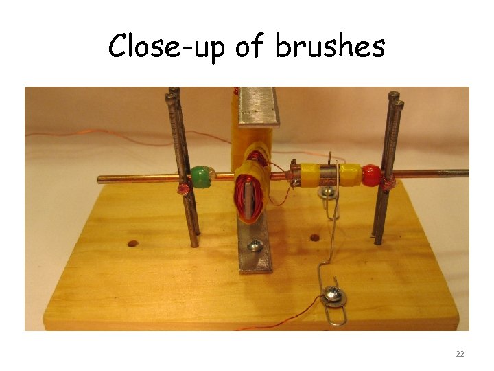 Close-up of brushes 22 