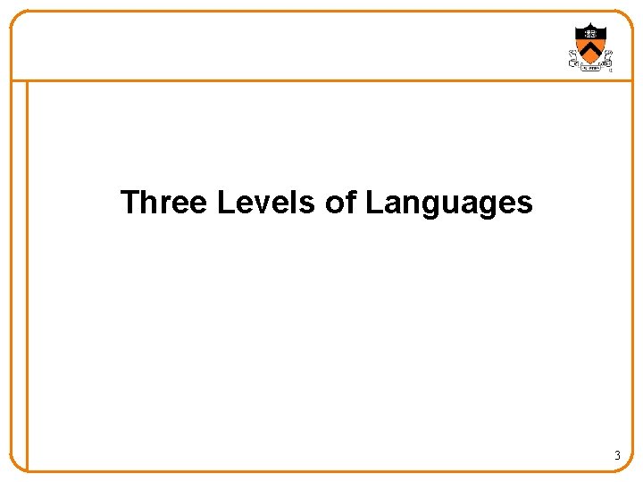 Three Levels of Languages 3 