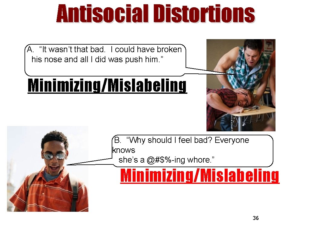 Antisocial Distortions A. “It wasn’t that bad. I could have broken his nose and