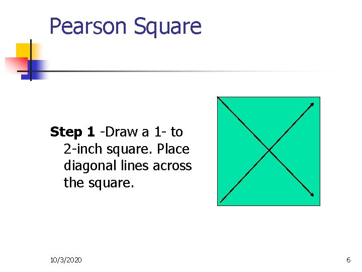 Pearson Square Step 1 -Draw a 1 - to 2 -inch square. Place diagonal
