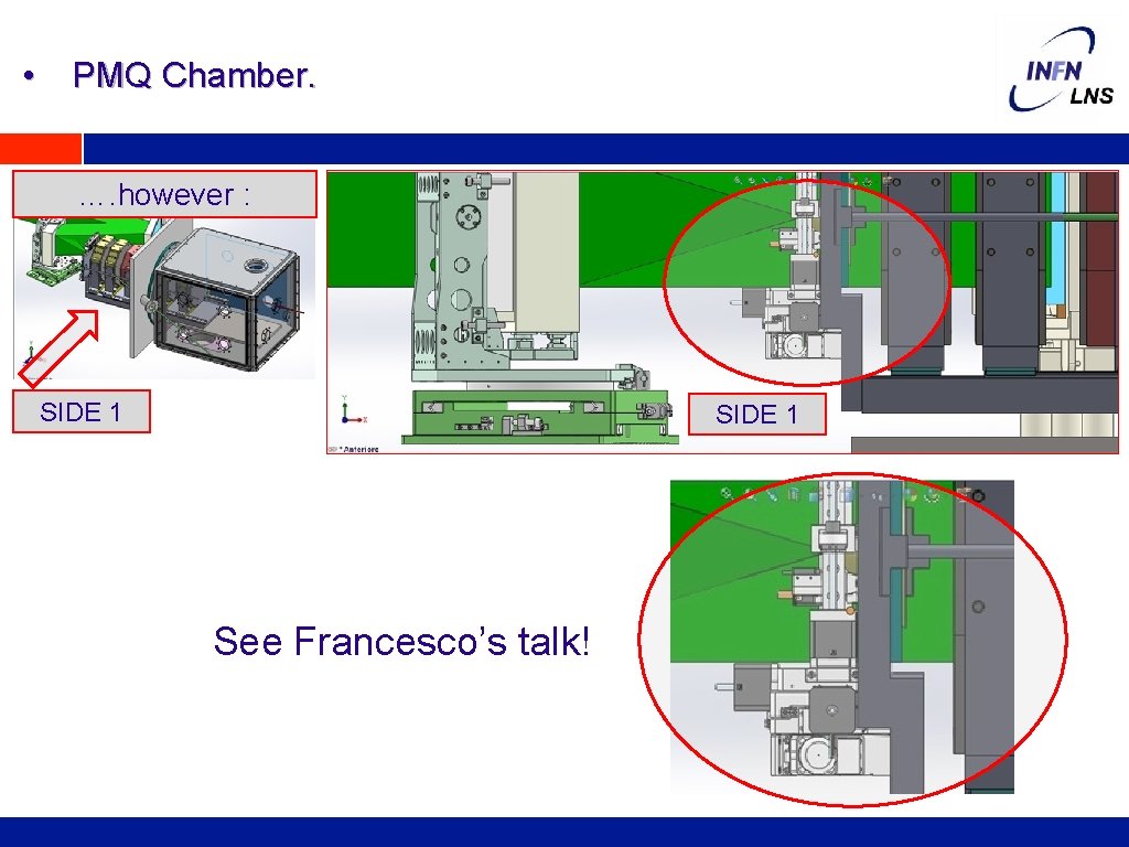  • PMQ Chamber. …. however : SIDE 1 See Francesco’s talk! 