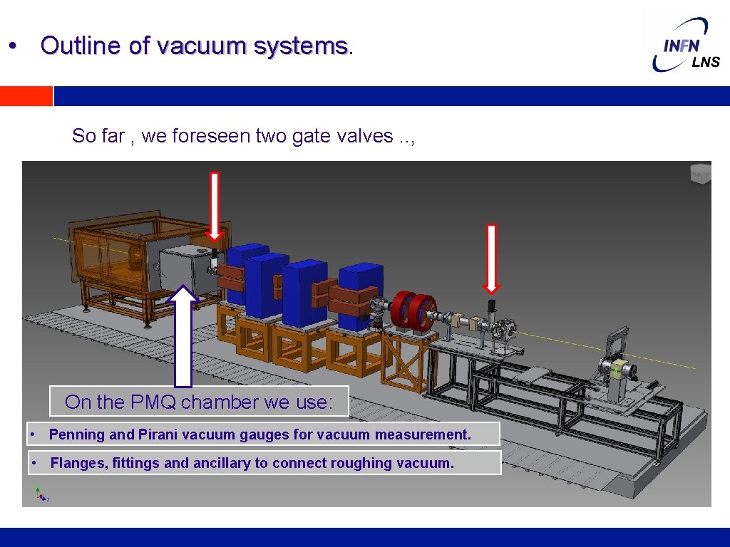  • Outline of vacuum systems So far , we foreseen two gate valves.