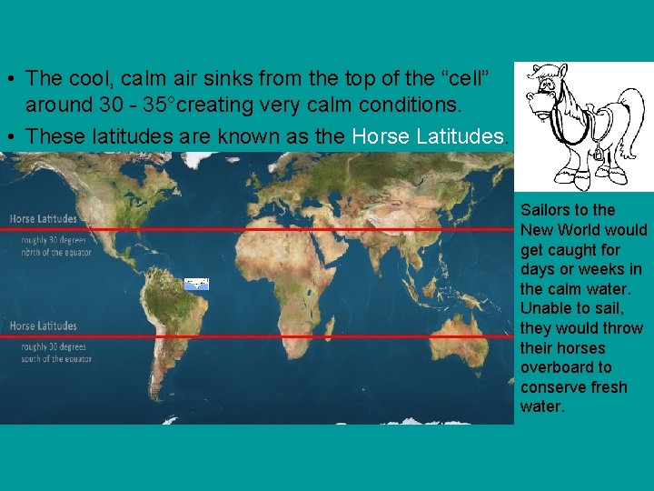  • The cool, calm air sinks from the top of the “cell” around