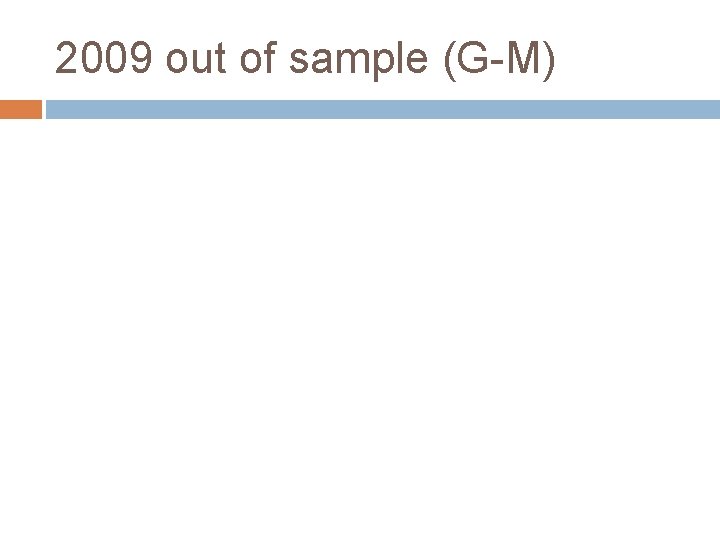 2009 out of sample (G-M) 