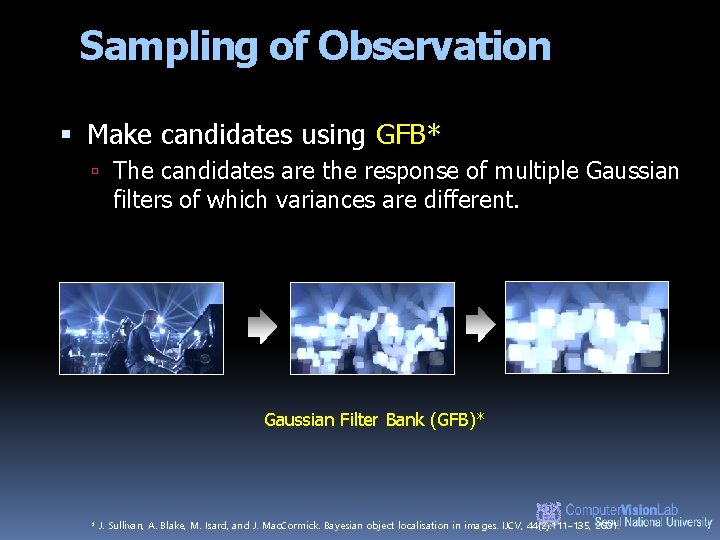 Sampling of Observation Make candidates using GFB* The candidates are the response of multiple