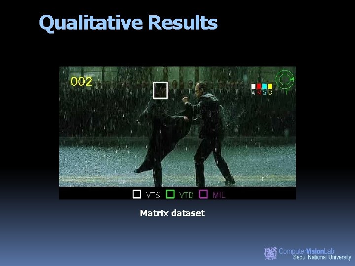 Qualitative Results Matrix dataset 