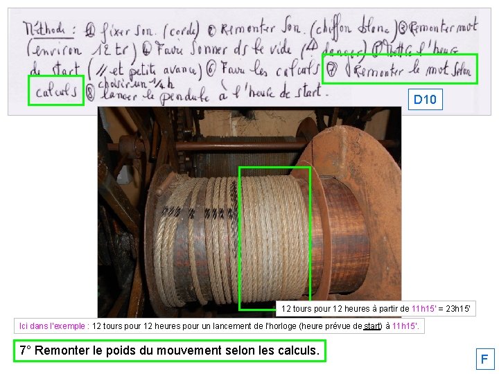 D 10 12 tours pour 12 heures à partir de 11 h 15’ =