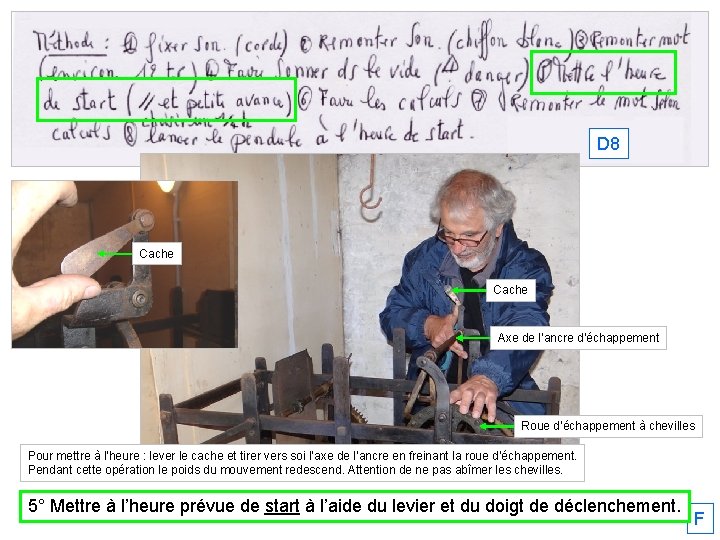 D 8 Cache Axe de l’ancre d’échappement Roue d’échappement à chevilles Pour mettre à