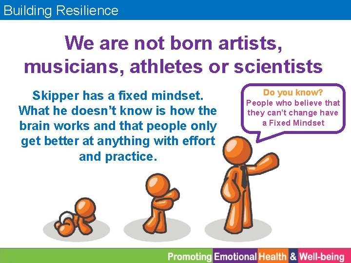 Building Resilience We are not born artists, musicians, athletes or scientists Skipper has a