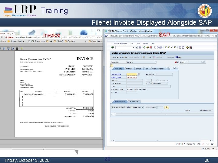 Training Filenet Invoice Displayed Alongside SAP Monday, February 04, 2013 Friday, October 2, 2020