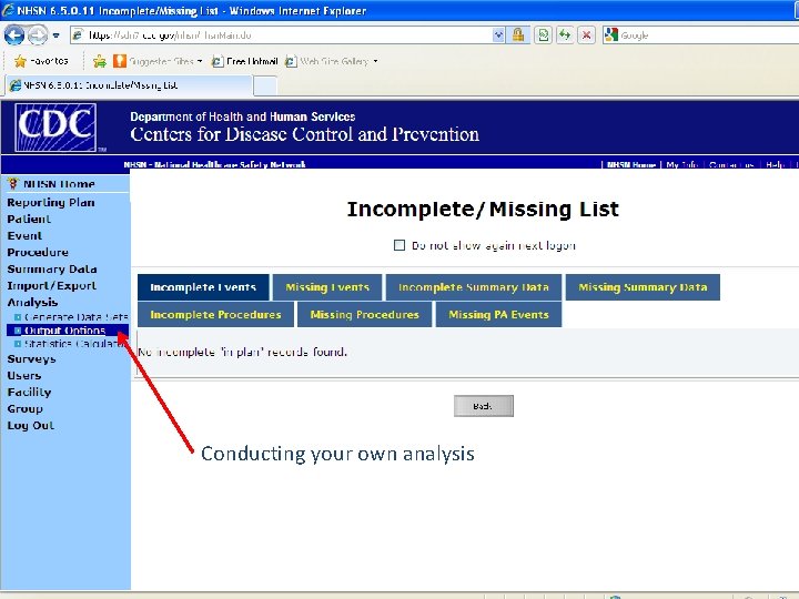 Conducting your own analysis 