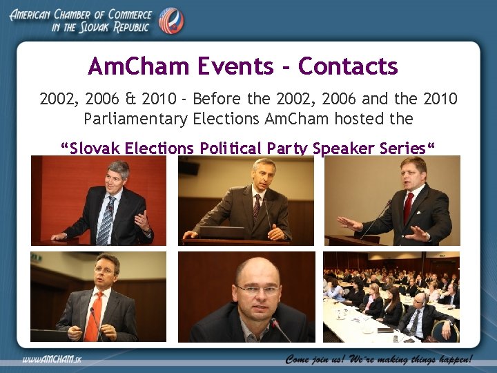 Am. Cham Events - Contacts 2002, 2006 & 2010 - Before the 2002, 2006