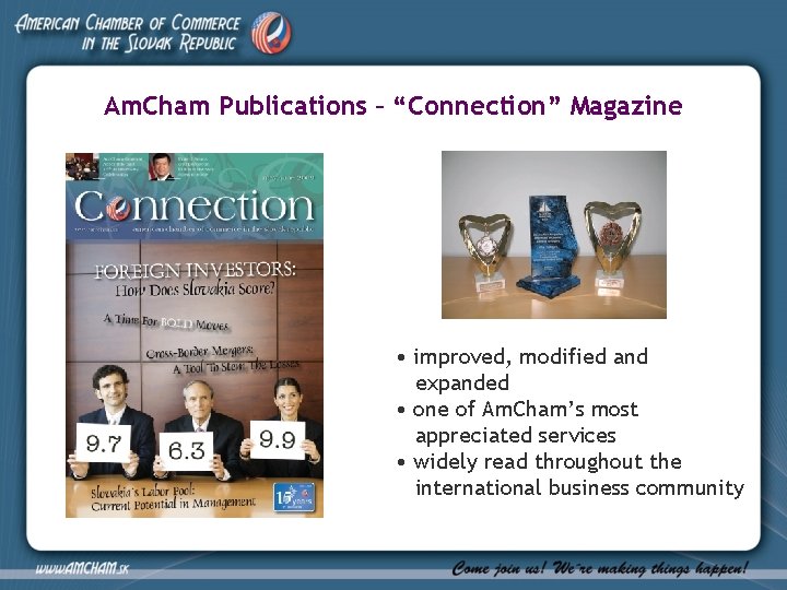 Am. Cham Publications – “Connection” Magazine • improved, modified and expanded • one of
