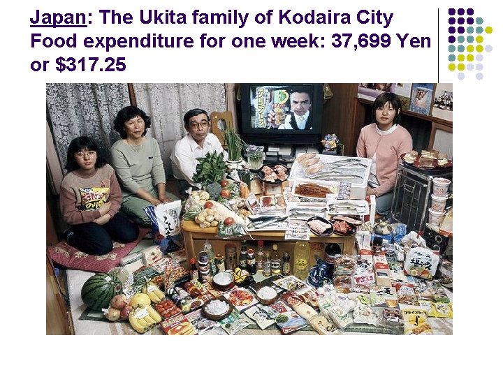 Japan: The Ukita family of Kodaira City Food expenditure for one week: 37, 699