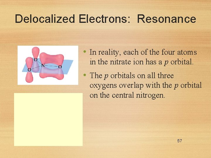 Delocalized Electrons: Resonance • In reality, each of the four atoms in the nitrate