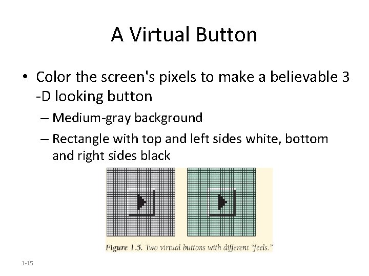 A Virtual Button • Color the screen's pixels to make a believable 3 -D