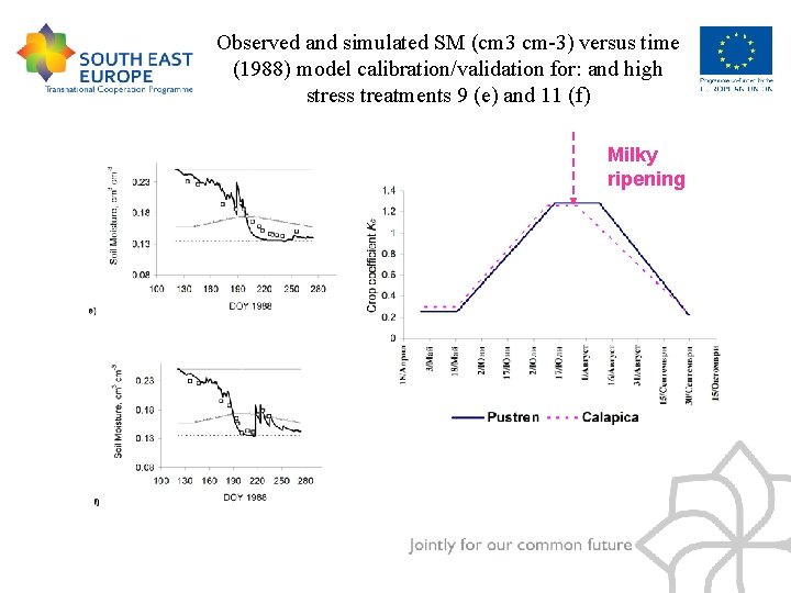 Observed and simulated SM (cm 3 cm-3) versus time (1988) model calibration/validation for: and