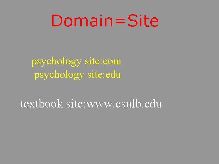 Domain=Site psychology site: com psychology site: edu textbook site: www. csulb. edu 