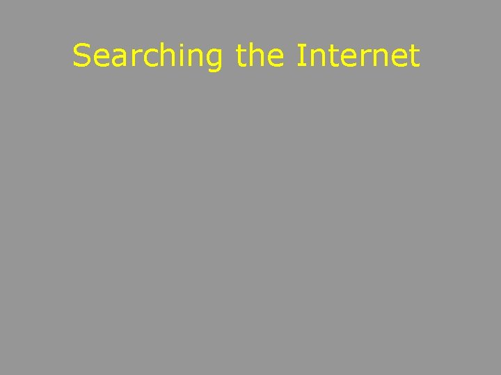 Searching the Internet 