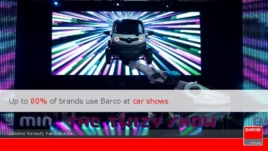 Up to 80% of brands use Barco at car shows L’Atelier Renault, Paris, France