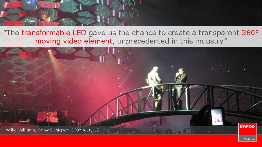 ”The transformable LED gave us the chance to create a transparent 360° moving video
