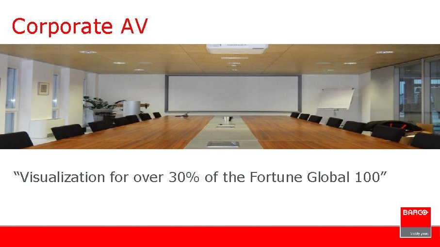 Corporate AV “Visualization for over 30% of the Fortune Global 100” 