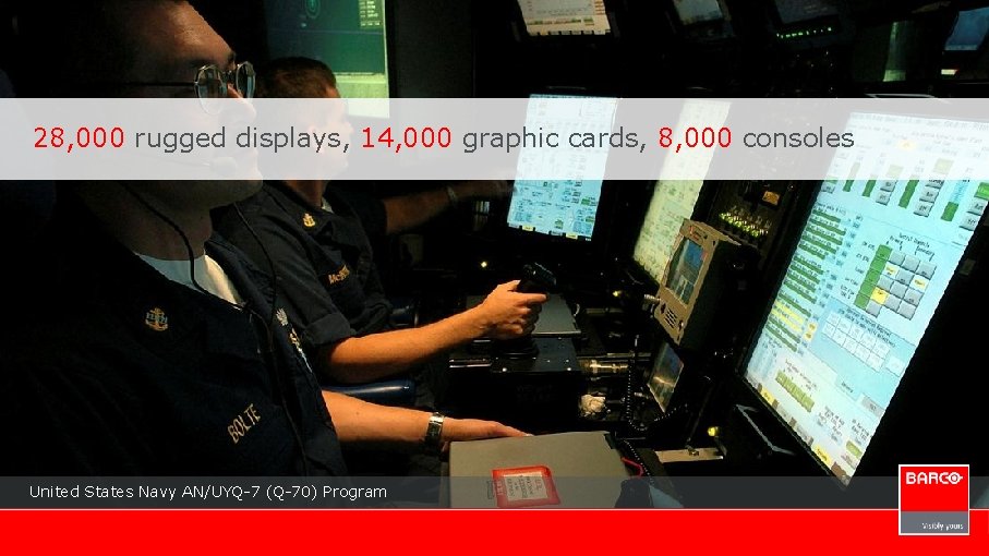 28, 000 rugged displays, 14, 000 graphic cards, 8, 000 consoles United States Navy