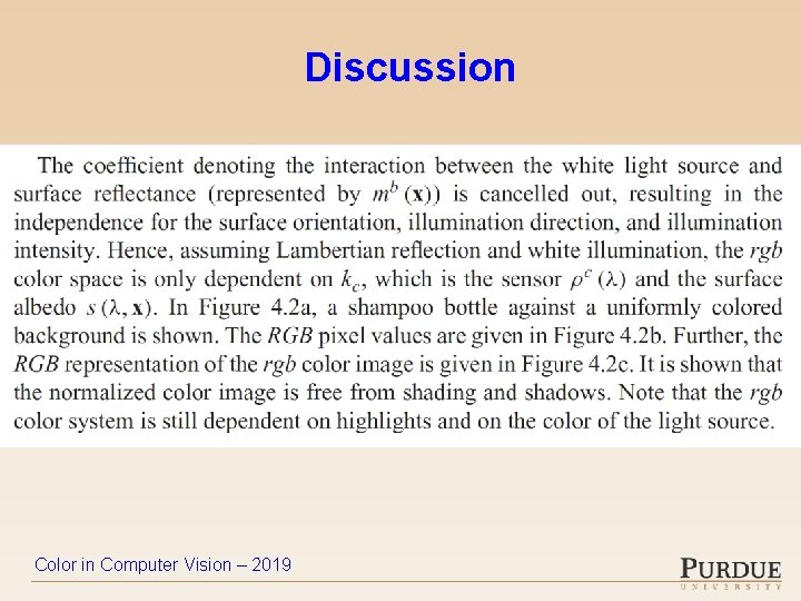 Discussion Color in Computer Vision – 2019 