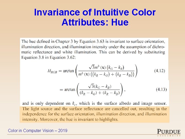 Invariance of Intuitive Color Attributes: Hue Color in Computer Vision – 2019 