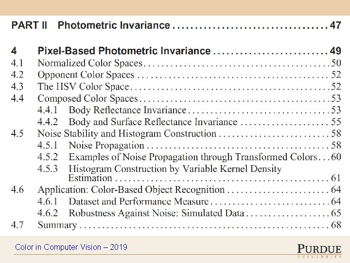 Color in Computer Vision – 2019 