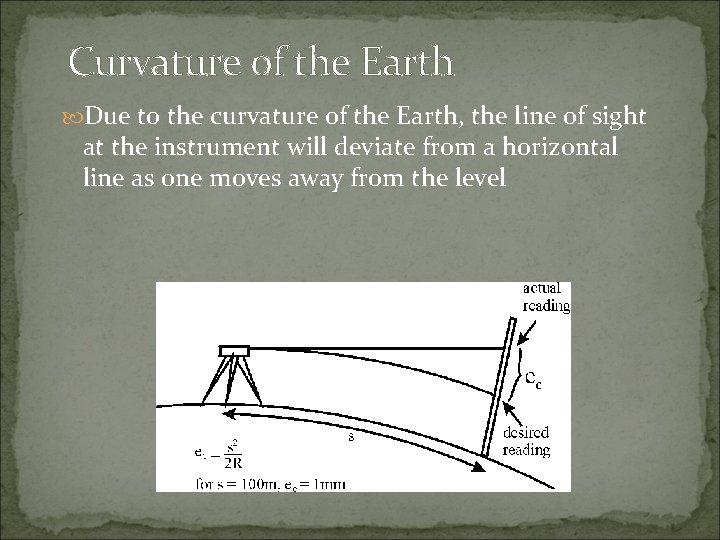 Curvature of the Earth Due to the curvature of the Earth, the line of