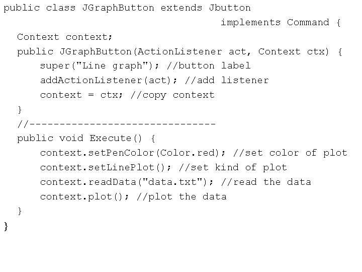 public class JGraph. Button extends Jbutton implements Command { Context context; public JGraph. Button(Action.