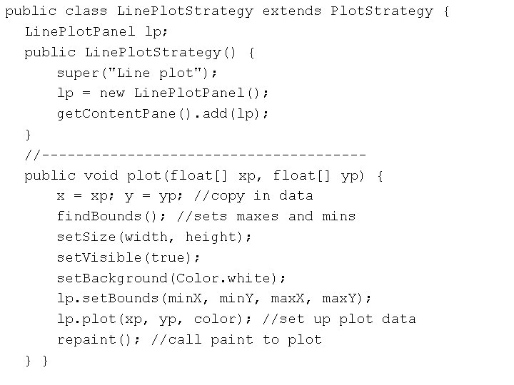 public class Line. Plot. Strategy extends Plot. Strategy { Line. Plot. Panel lp; public