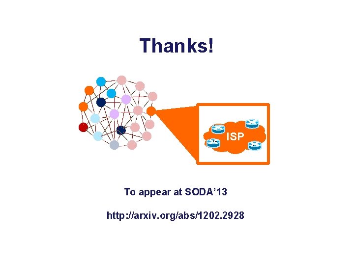 Thanks! ISP To appear at SODA’ 13 http: //arxiv. org/abs/1202. 2928 Princeton University 