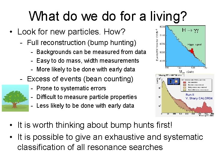 What do we do for a living? • Look for new particles. How? -