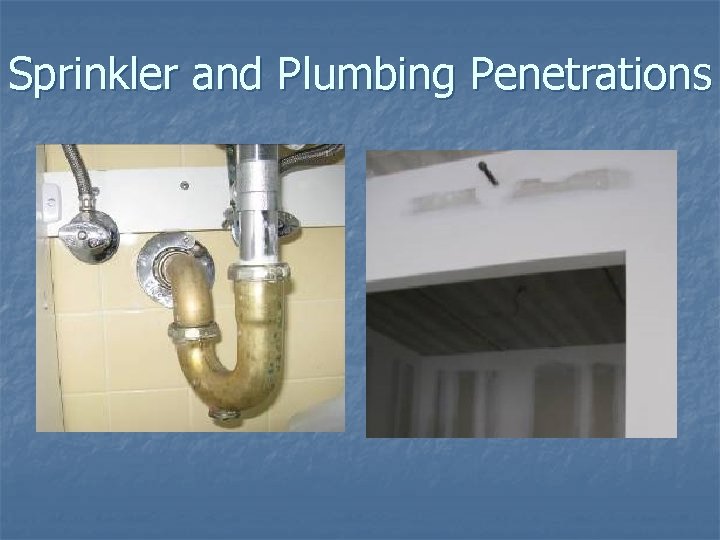 Sprinkler and Plumbing Penetrations 